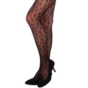 2 X Leopard Print Fishnet Hose Black